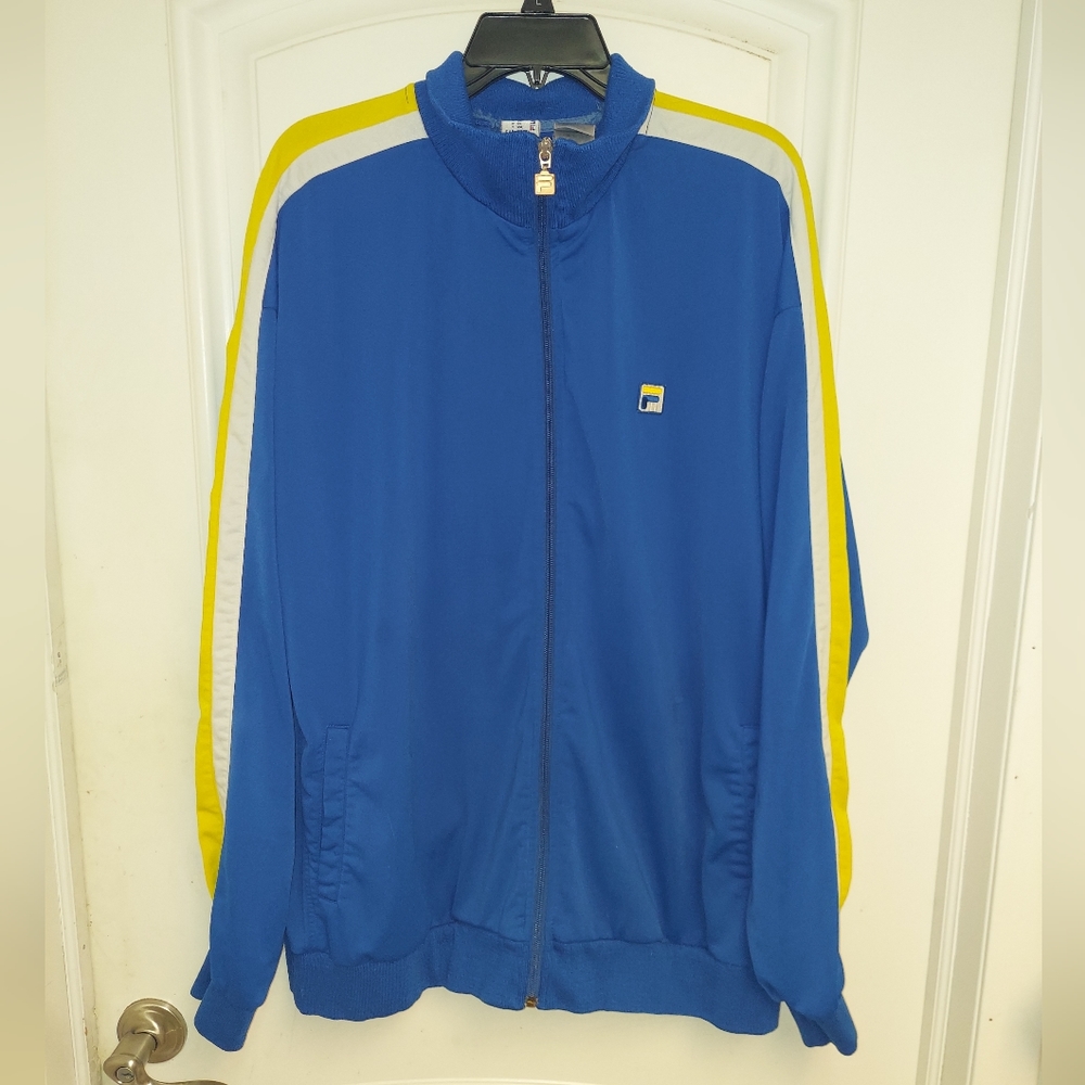 FILA FULL ZIP LONGSLEEVE FLEECE SWEATSHIRT / WARM-UP JACKET SIZE XXL